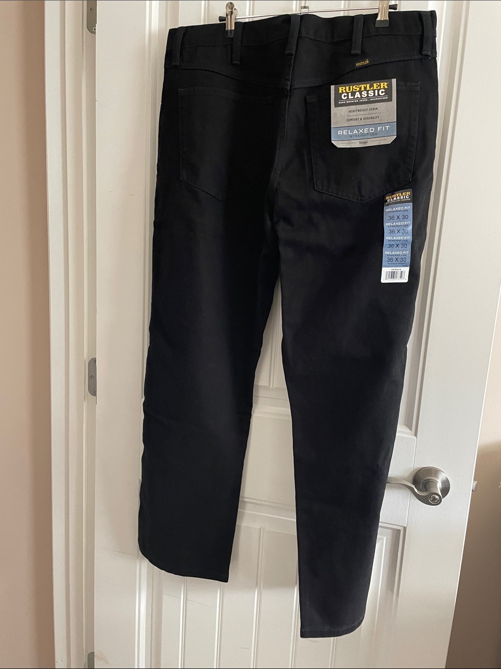 Rustler Men's Straight Black Jeans